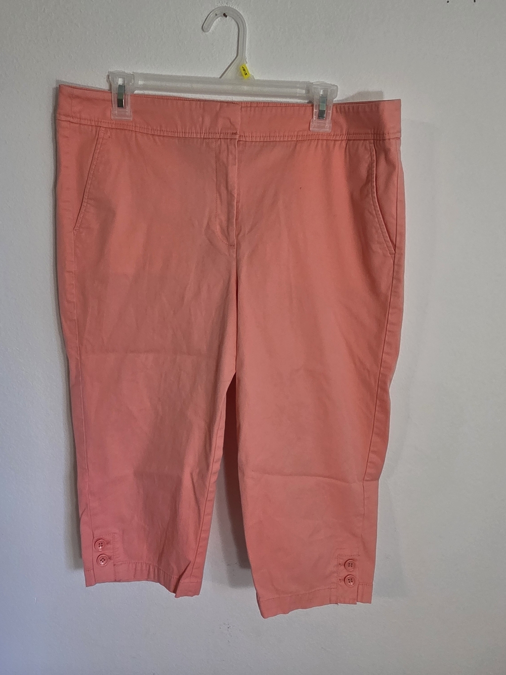 Talbots Pedal Pusher Cropped Pants Size 14 pink salmon Cotton Stretch capri